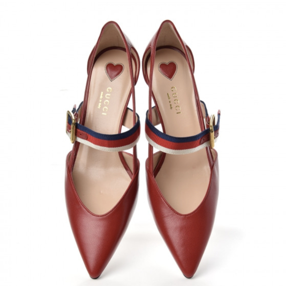 Gucci Malaga Web Bamboo Kitten Heels